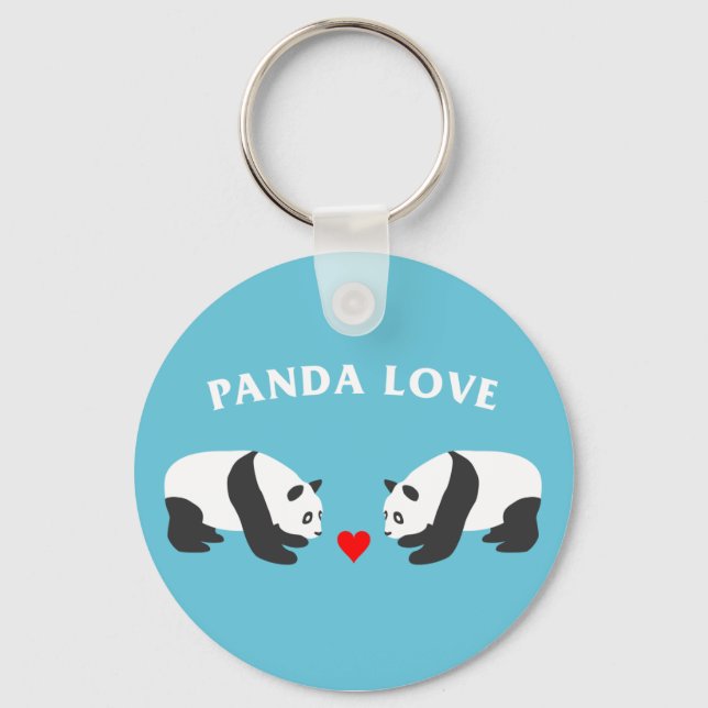 Porte-clés Panda Love (Bleu) (Recto)