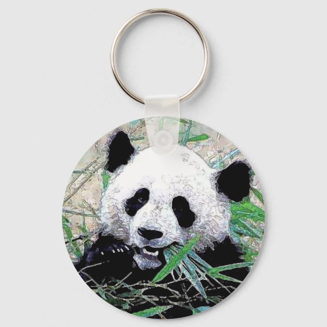 Porte-clés Panda Manger Feuille Porte - clés (Recto)