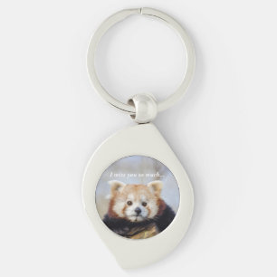 Porte-clés Panda Rouge Mignonne Vous Manque Tellement