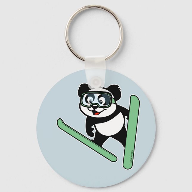 Porte-clés Panda saut à ski (Recto)