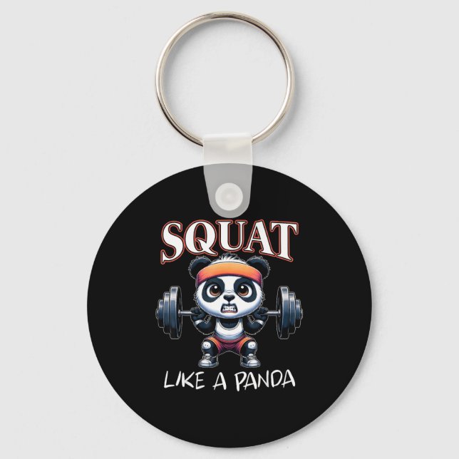 Porte-clés Panda Weightlifting Fitness Funny Gym Quote Squat  (Recto)