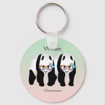 Pandas Gay mignons Arc-en-ciel portant des lunette