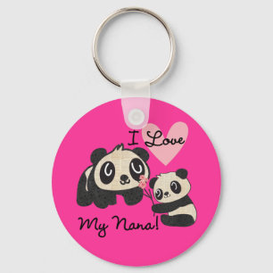 Porte-clés Pandas I Love My Nana