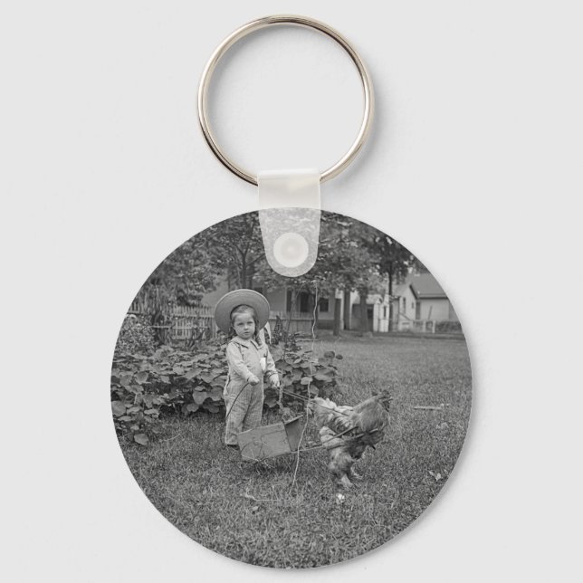Porte-clés Panier à coq adorable des années 1880 dans le jard (Recto)