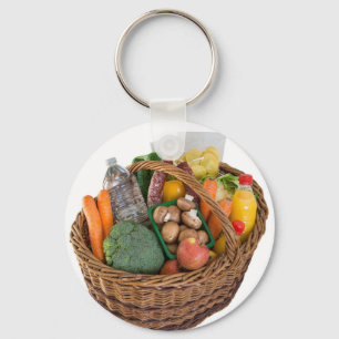 Porte-clés Panier avec aliments fruits et légumes