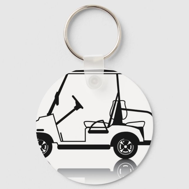 Porte-clés Panier de golf blanc (Recto)