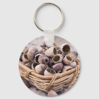 Panier de graines de pavot séché
