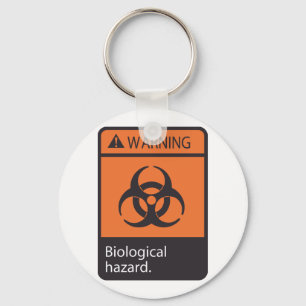 Porte-clés Panneau d'avertissement de danger biologique Symbo