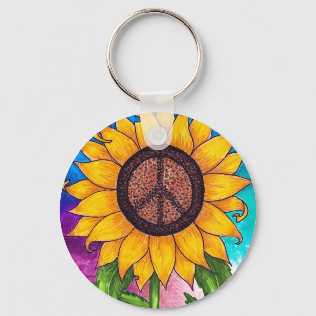 Porte-clés Panneau de Paix Sunflower # 2 (Recto)