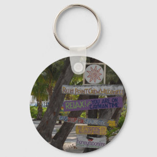 Porte-clés Panneau de signalisation Rum Point Grand Cayman
