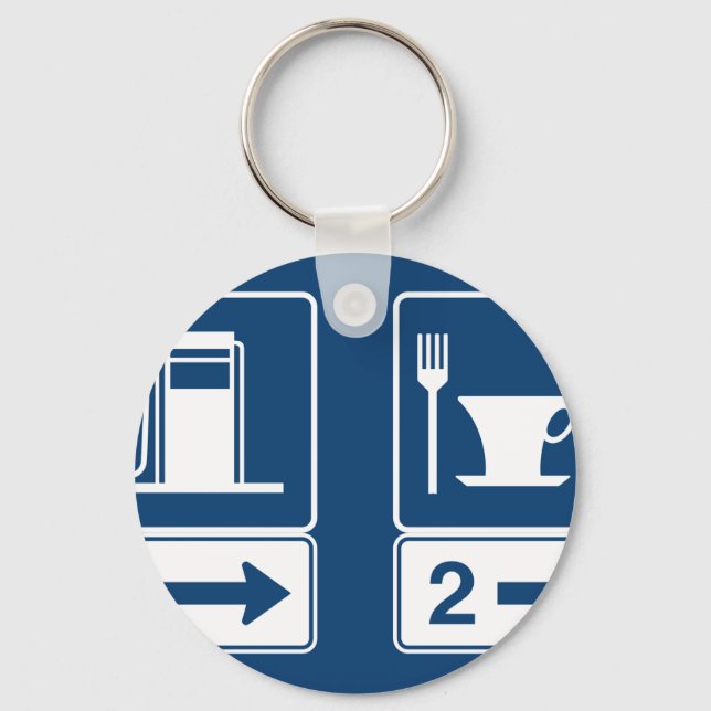 Porte-clés Panneau Gare Et Chemin De Diner (Recto)