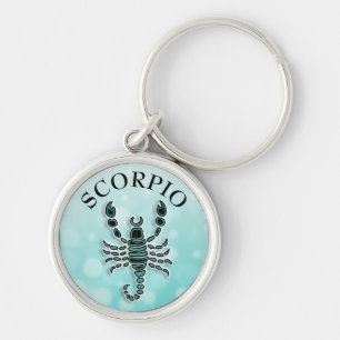 Porte-clés Panneau Horoscope turquoise et noir