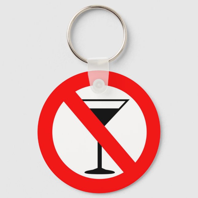 Porte-clés Panneau Pas d'alcool (Recto)