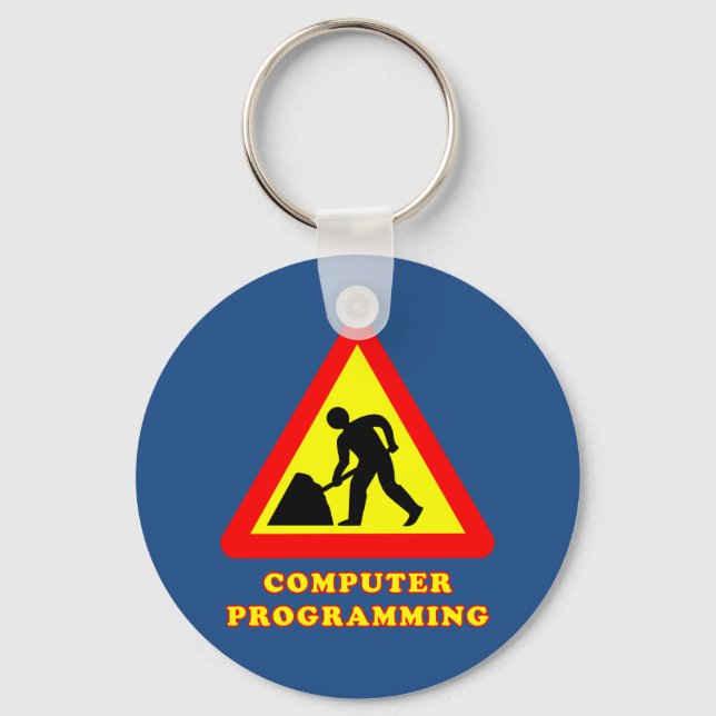 Porte-clés Panneau routier drôle de programmation informatiqu (Recto)