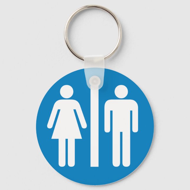 Porte-clés Panneau routier Installations de toilettes (Recto)