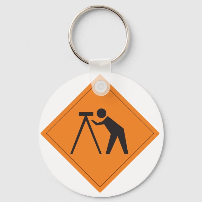 Porte-clés Panneau Surveyeur au travail (Recto)