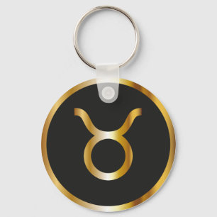 Porte-clés Panneau Taurus Zodiac, Porte - clé noir et or