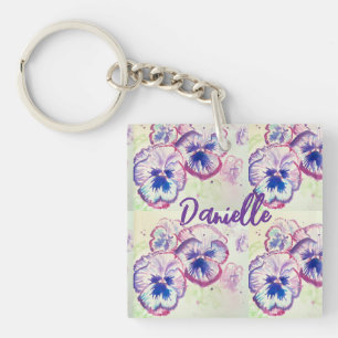 Porte-clés Pansies Pansy Fleur violet Rose floral