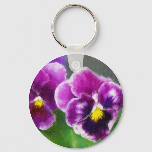 Porte-clés Pansies violettes (Recto)