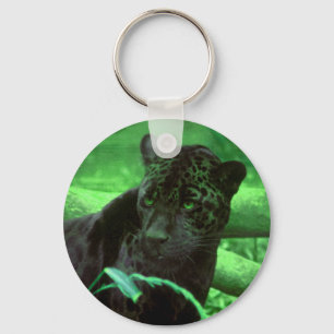 Porte-clés Panthère noire Jaquar sur le vert