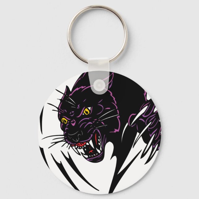 Porte-clés Panthère noire sauvage (Recto)