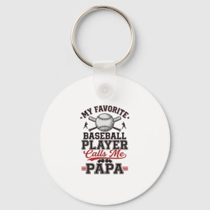 Porte-clés Papa baseball dessin vectoriel gravure vintage_1