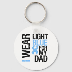 Porte-clés Papa bleu-clair de ruban de cancer de la prostate