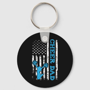 Porte-clés Papa cheer USA Drapeau Américain Papa Cheerleader