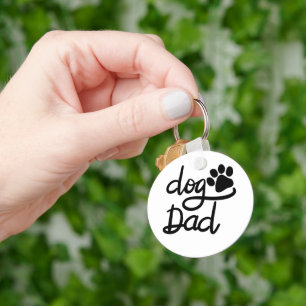 Porte-clés Papa Chien Empreinte de Patte de Chien Drôle