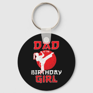 Porte-clés Papa De L'Anniversaire Karate Taekwondo Girl Marti