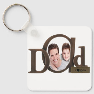 Porte-clés Papa et son - cadre photo papa et son