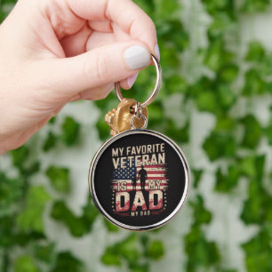 Porte-clés Papa Fête des Pères Mon Vétéran Préféré