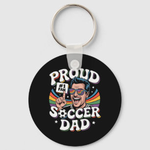 Porte-clés Papa footballeur fier Fan joyeux pour papas _3