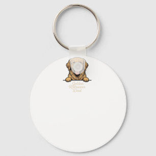 Porte-clés Papa Golden Retriever Gravure Vintage