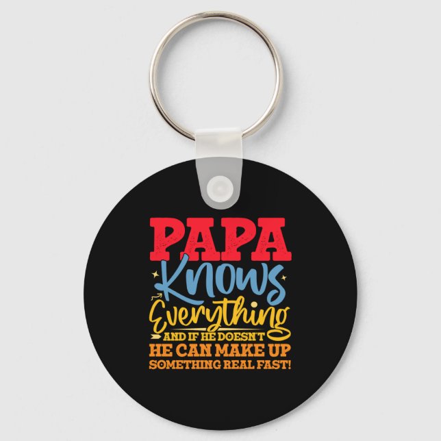 Porte-clés Papa Know Everything Fathers Day Cool Father Funny (Recto)