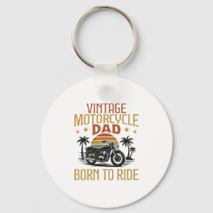 Porte-clés papa moto vintage né pour rouler