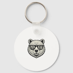 Porte-clés Papa ours Lunettes de soleil Ours Tête Vector Desi