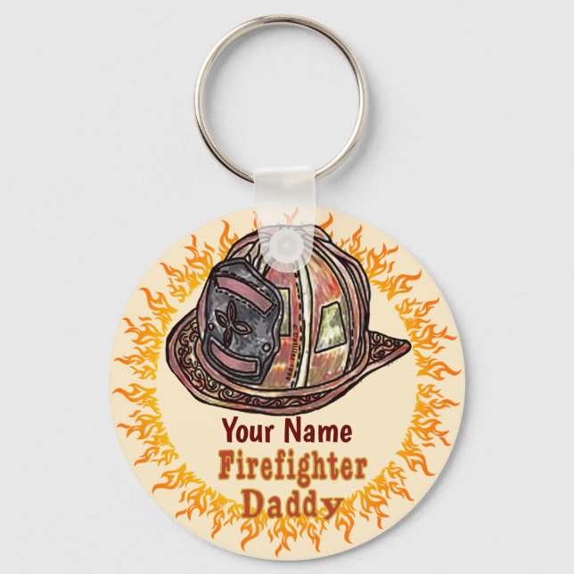 Porte-clés Papa porte - clés pompiers (Recto)