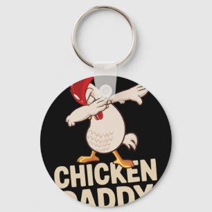Porte-clés Papa Poule Éleveur de Volailles Vintage Drôle de F