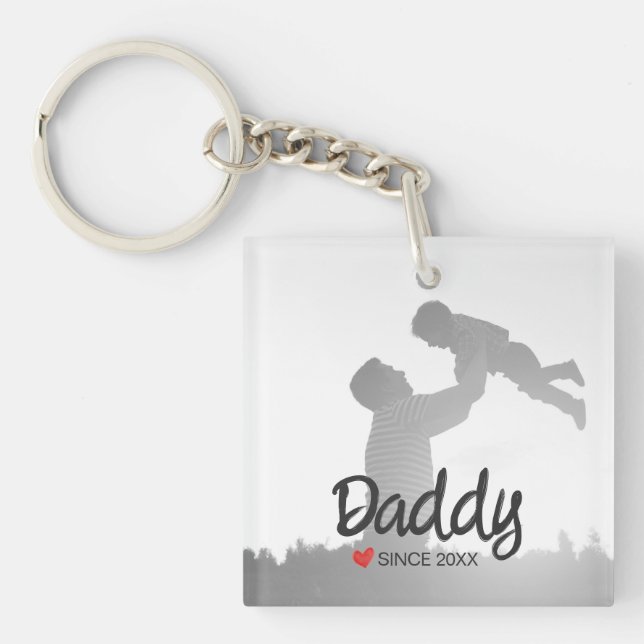 Porte-clés Papa, première fête des pères, premier père heureu (Devant)