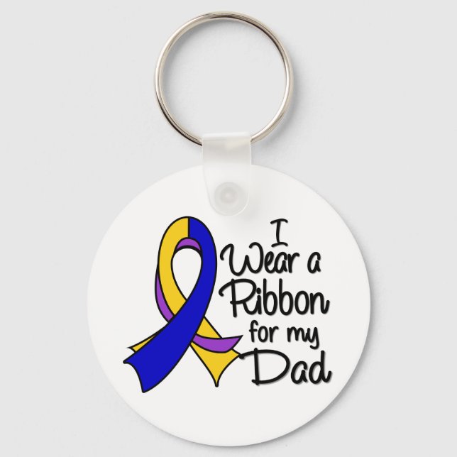 Porte-clés Papa - Ruban pour cancer de la vessie (Recto)