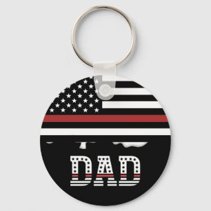 Porte-clés Papa Thin Red Line Pompier papa Cadeaux