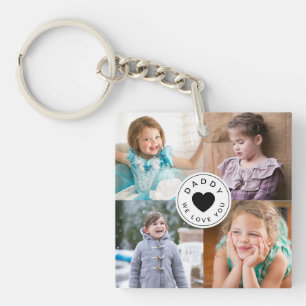 Porte-clés Papa We Love You Kids 4 Photo Collage