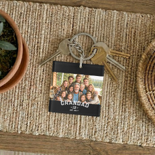 Porte-clés Papapa Année EST Photo Cadeau Total des petits-enf