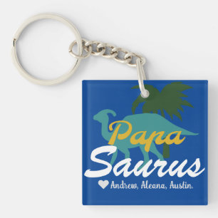 Porte-clés Papasaurus Noms chics simples Personnalisés