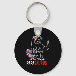 Porte-clés Papasaurus T Rex Dinosaure Autisme Sensibilisation