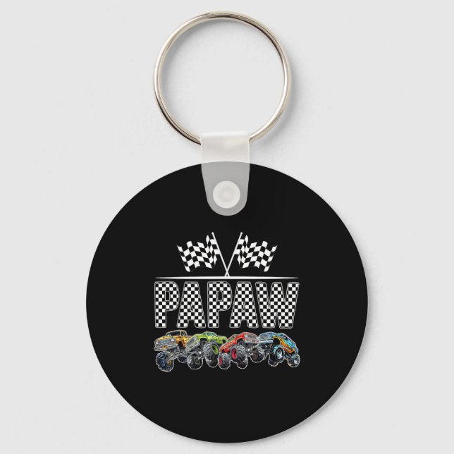 Porte-clés Papaw Retro Monster Truck Family Birthday Matching (Recto)
