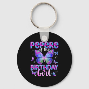 Porte-clés Papé de la famille papillon de la fille qui fête s