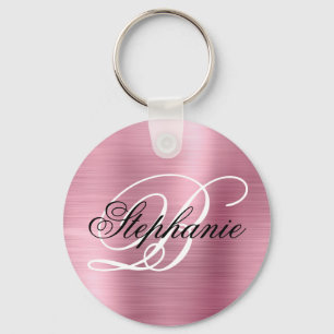 Porte-clés Papier Aluminium Rose Fantaisie Monogramme