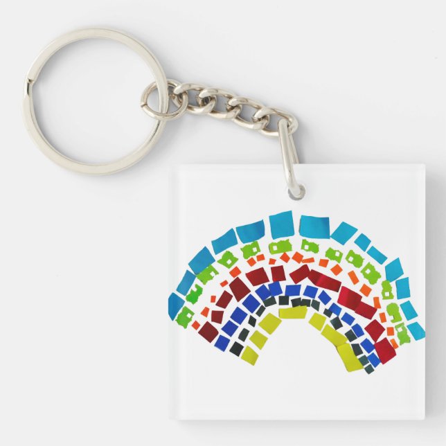 Porte-clés Papier arc en ciel (Devant)